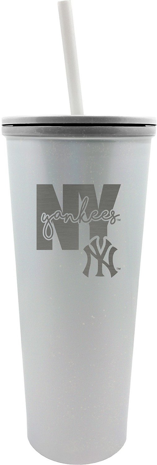 Great American Products New York Yankees 24 oz Skinny Tumbler with Straw