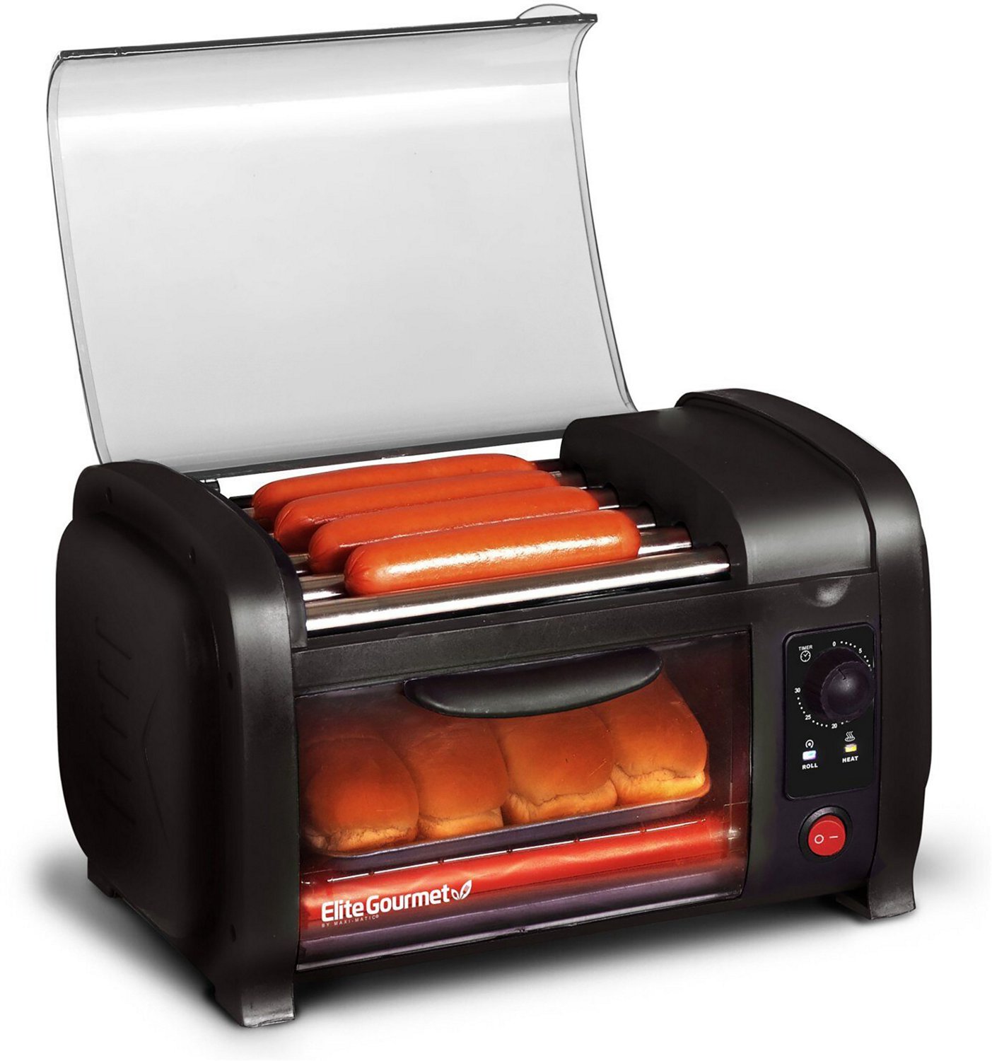 Elite Gourmet Hot Dog Roller Toaster Oven and Bun Warmer