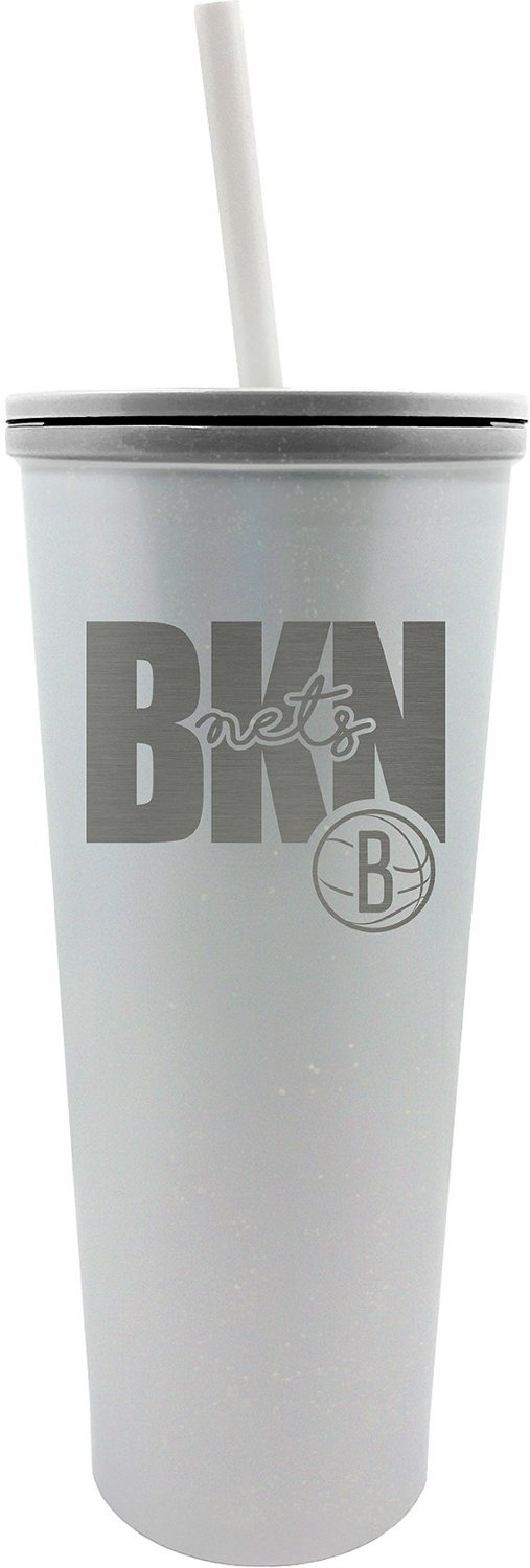 Great American Products New Jersey Nets 24 oz Skinny Tumbler with Straw