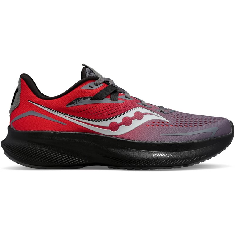 Saucony Men's Ride 15 Running Shoes Red/Charcoal, 9 - Men's Running at Academy Sports product image