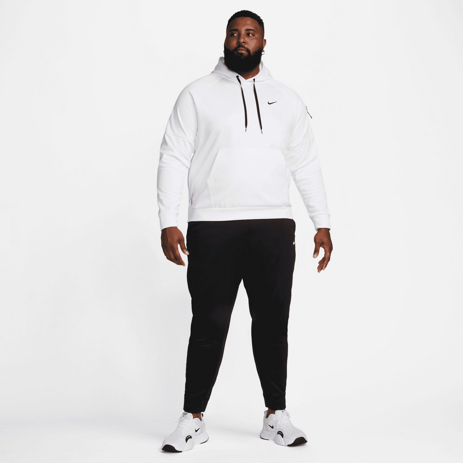 MEN'S NIKE THERMA PULLOVER HOODIE (ANTHRACITE/WHITE, Small) at  Men's  Clothing store