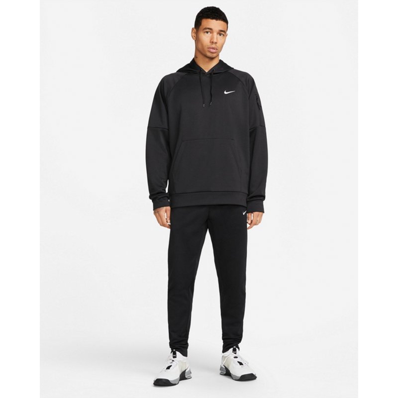 Nike Men’s Therma-FIT Pullover Hoodie Black/Black/White, Small - Men's Athletic Fleece at Academy Sports