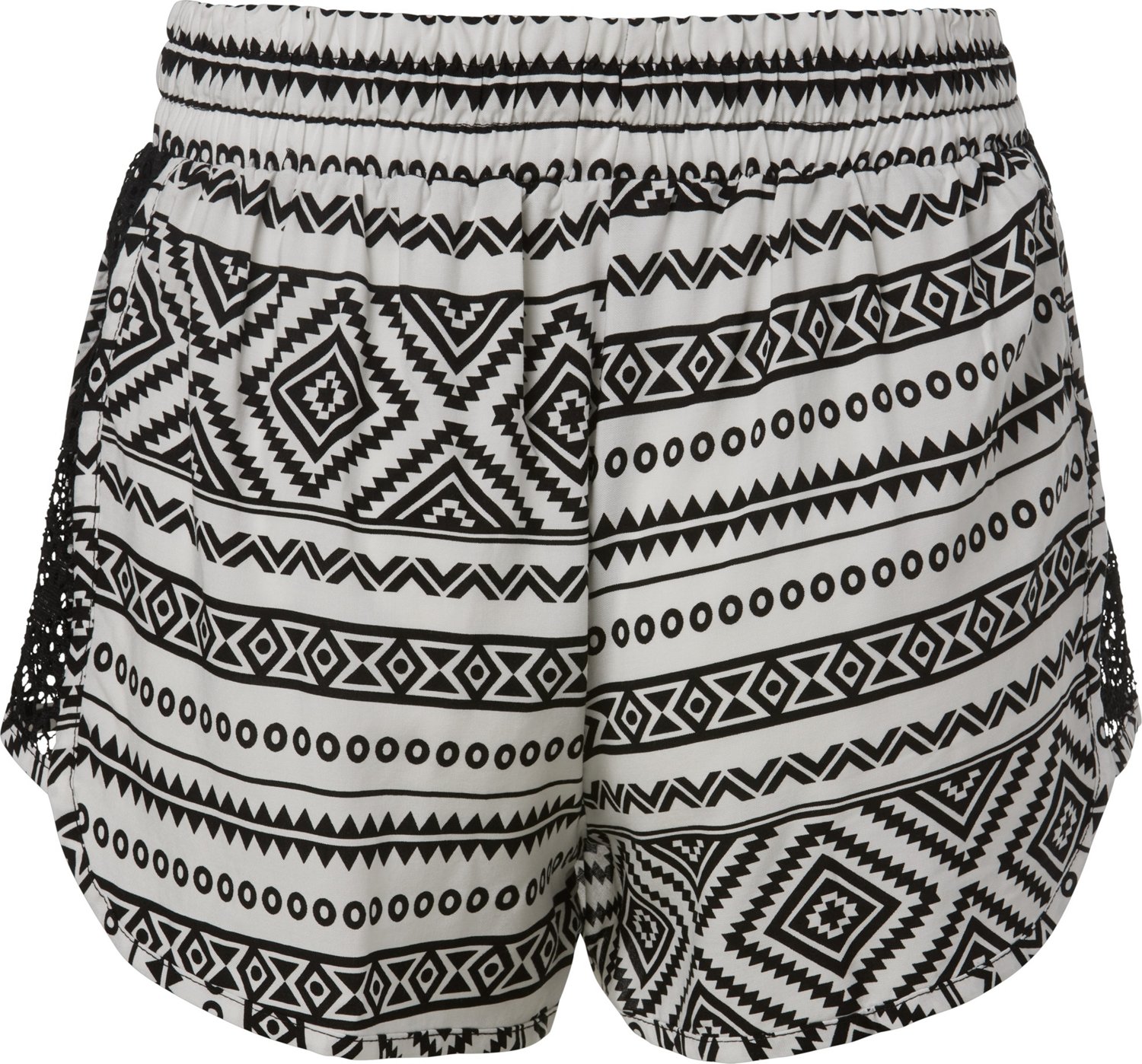 O'Rageous Juniors’ Aztec Print Crochet Insert Shorts 2.5 in - view number 2