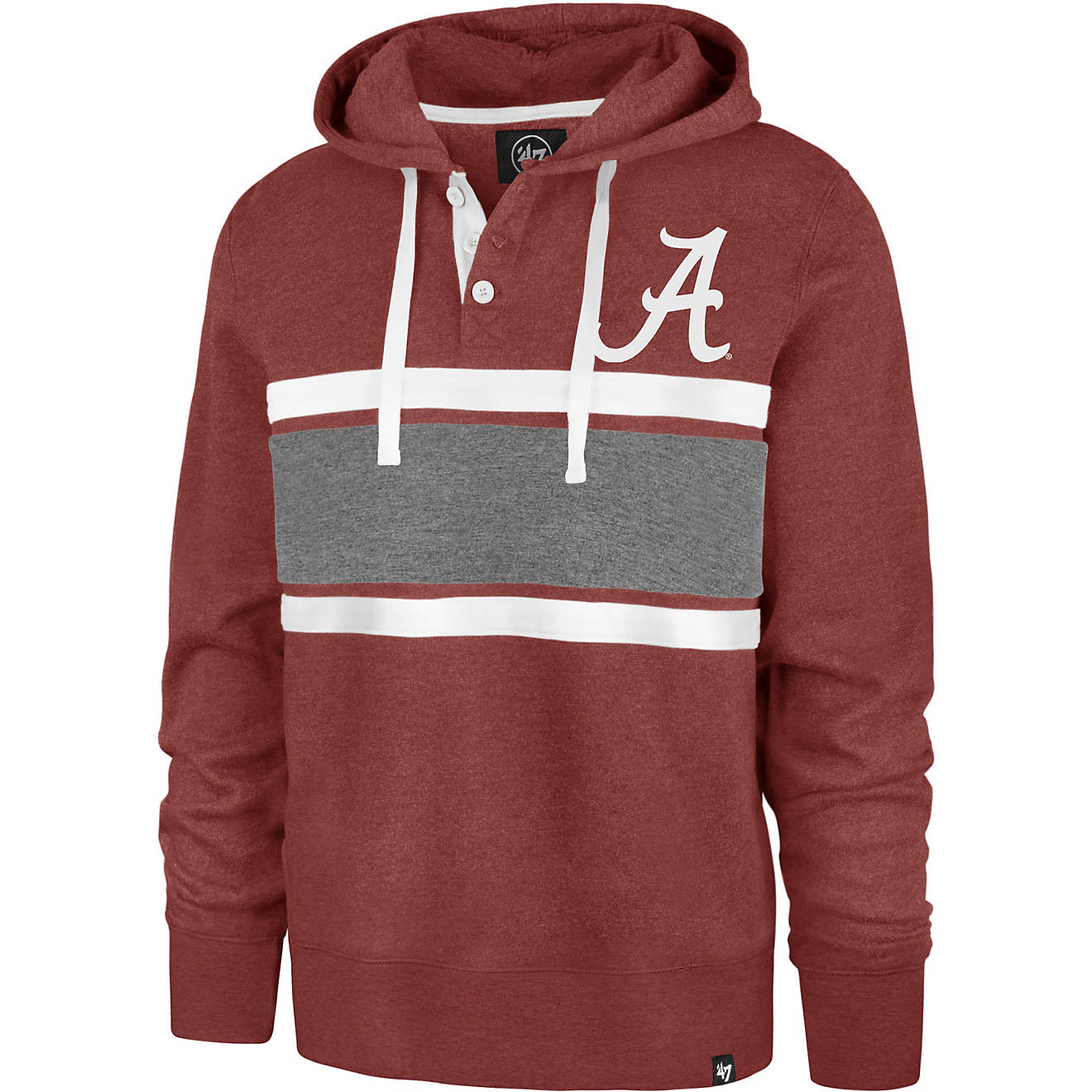 ’47 University of Alabama Tide Line Out Rugby Hooded Long Sleeve Shirt                                                         - view number 1