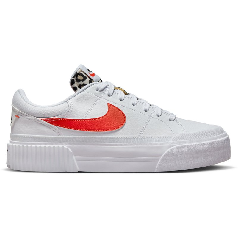 Nike Women's Court Legacy Lift Platform Shoes White/Red, 7.5 - Women's Athletic Lifestyle at Academy Sports product image