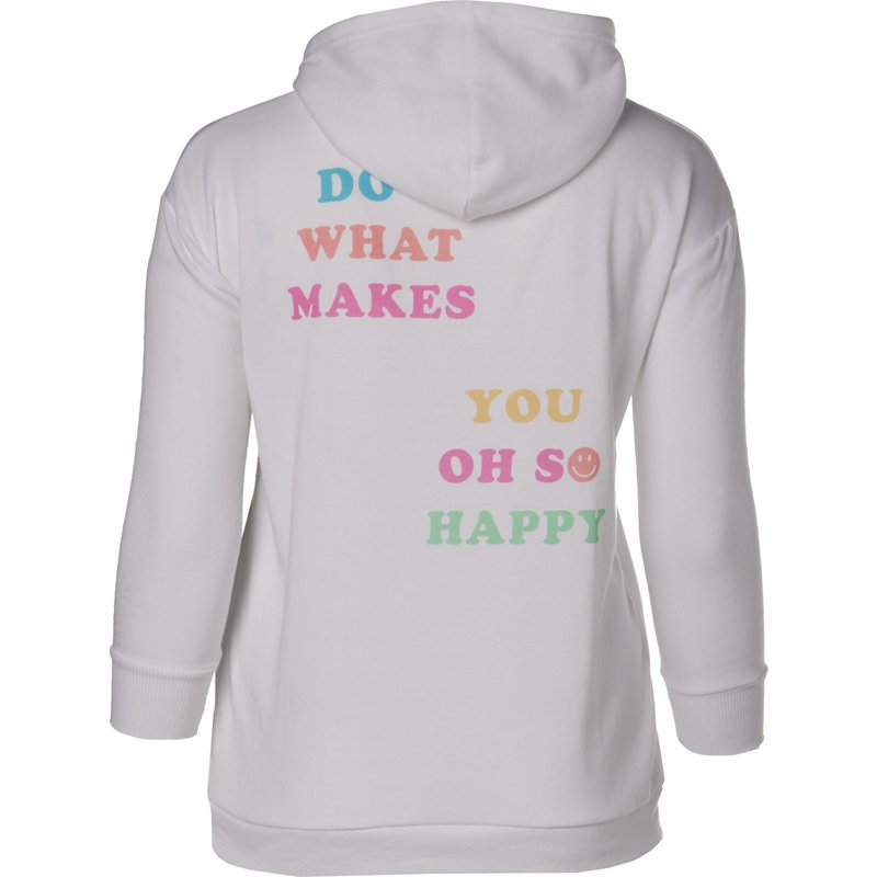 Love & Pineapples Women’s Do What Makes You Happy Hoodie White, X-Large - Women's Outdoor Long-Sleeve Tops at Academy Sports product image
