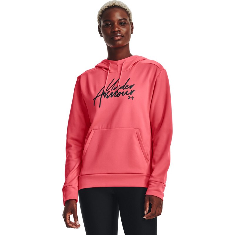 Under Armour Under Armor Women's Script Fleece Hoodie Red, X-Large - Women's Athletic Fleece at Academy Sports product image