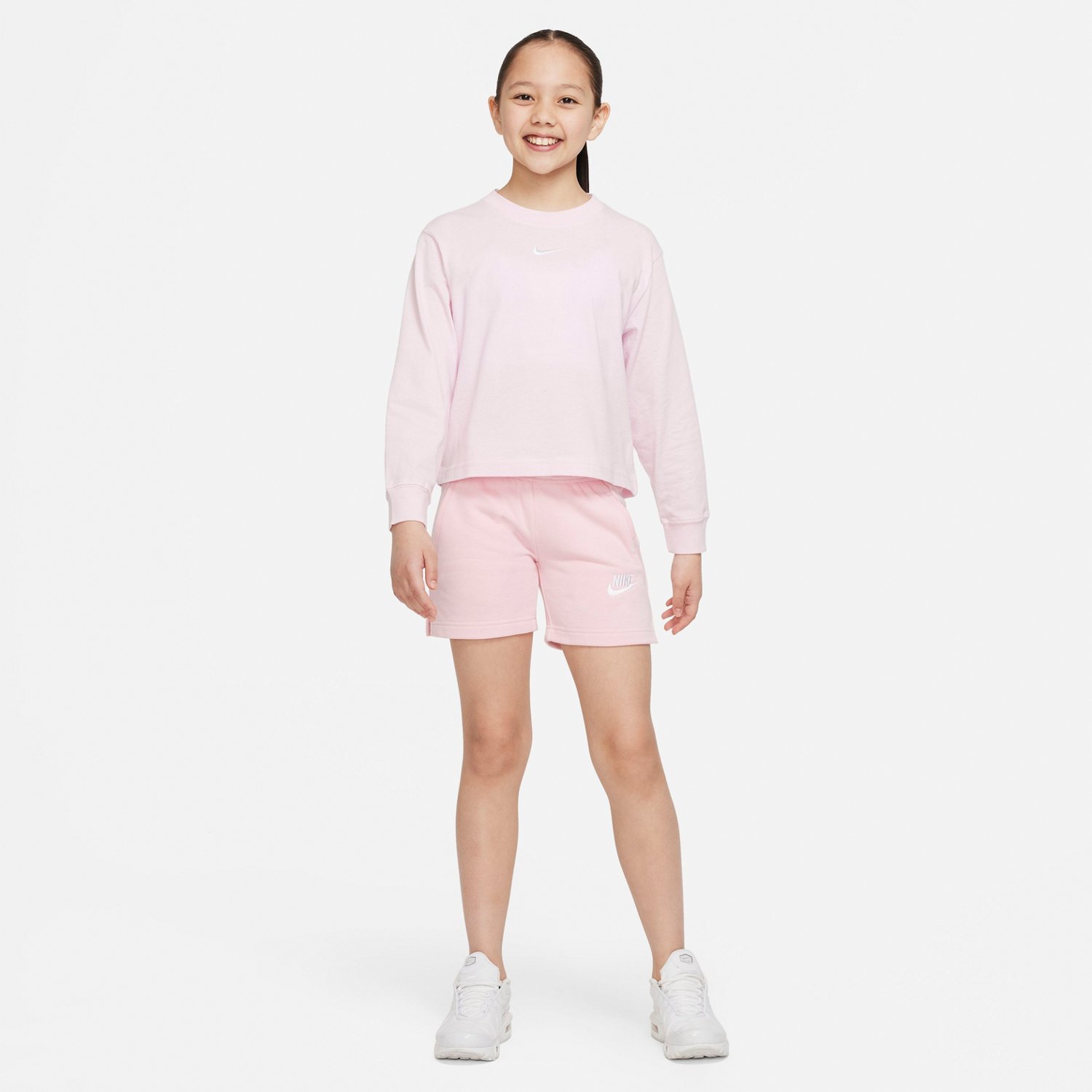 Nike Girls' Sportswear Essential Boxy Long Sleeve Graphic T-shirt | Academy