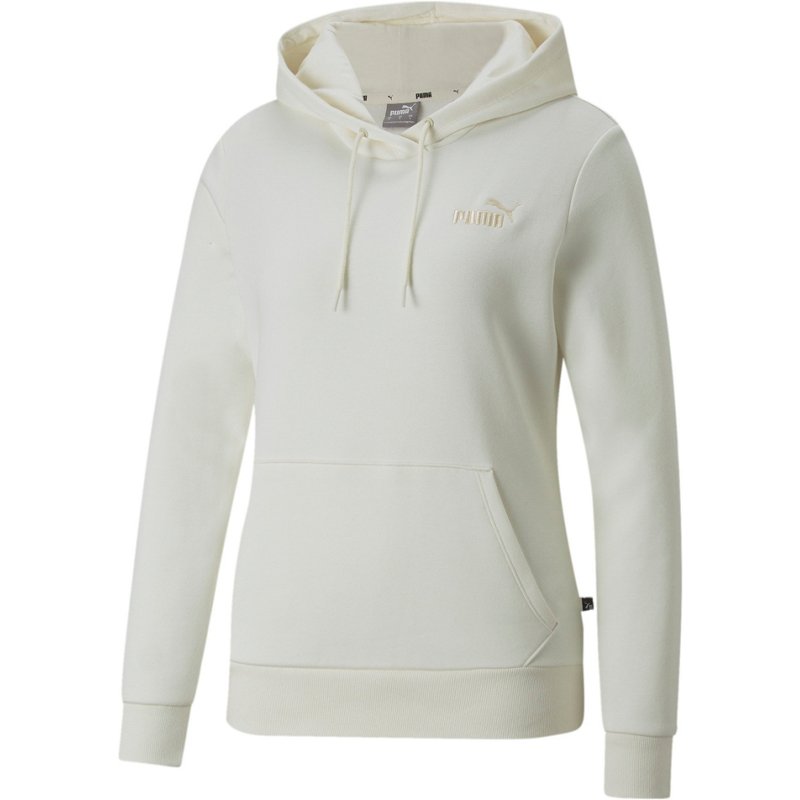 Puma Women's Essentials+ Embroidery Long Sleeve Fleece Hoodie Beige, Small - Women's Athletic Performance Tops at Academy Sports