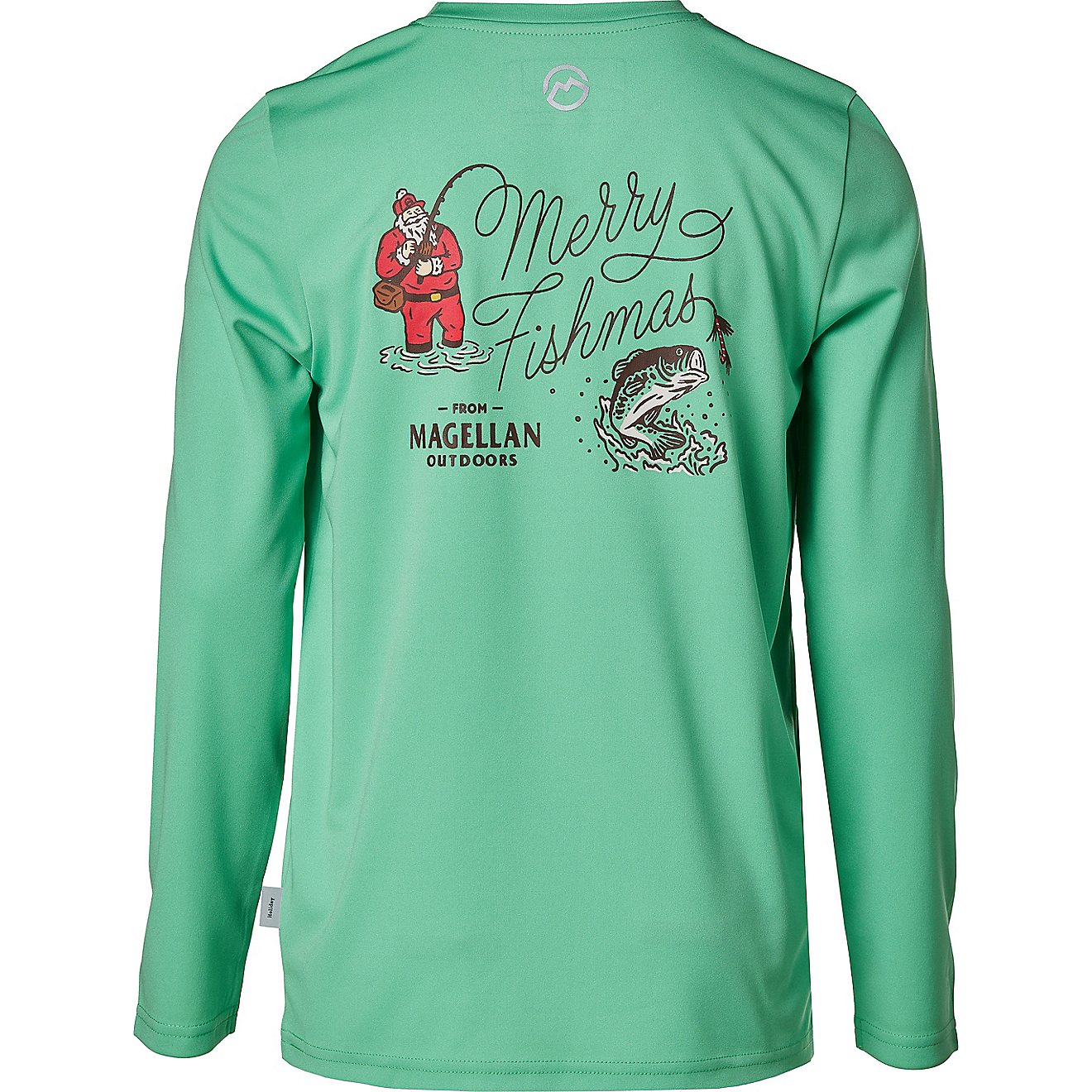 Magellan Outdoors Boys’ Merry Fishmas Graphic Long Sleeve T-shirt                                                              - view number 1