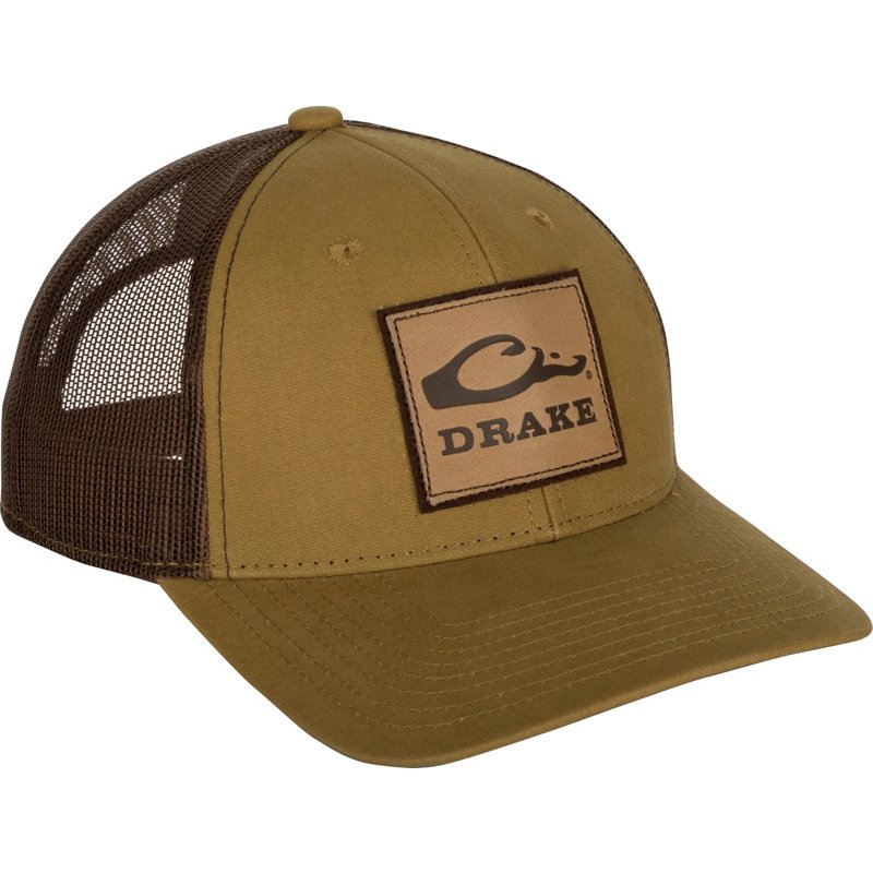 Drake Men's Square Leather Patch 2.0 Cap Bronw - Men's Hunting/Fishing Headwear at Academy Sports