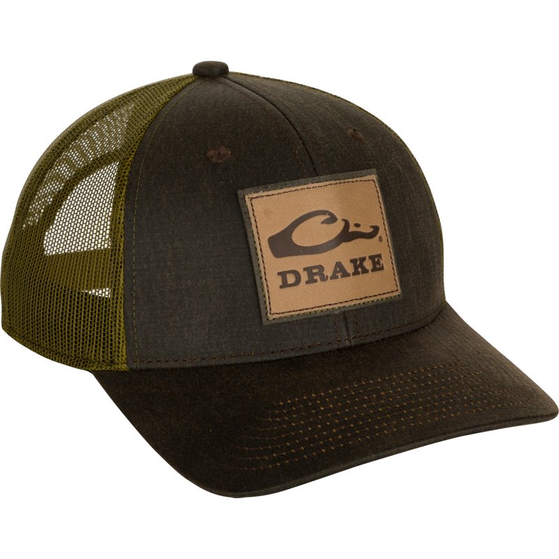 Drake Men's Square Leather Patch 2.0 Cap Brown Dark - Men's Hunting/Fishing Headwear at Academy Sports
