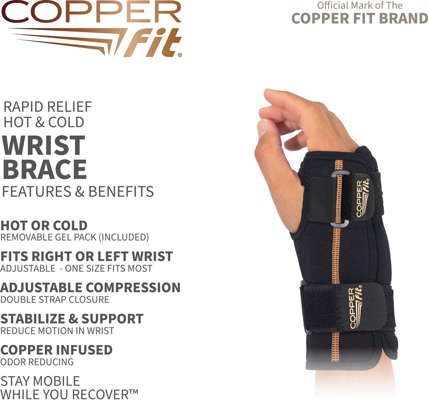 Copper Fit Health+ Rapid Relief Wrist Wrap                                                                                       - view number 6