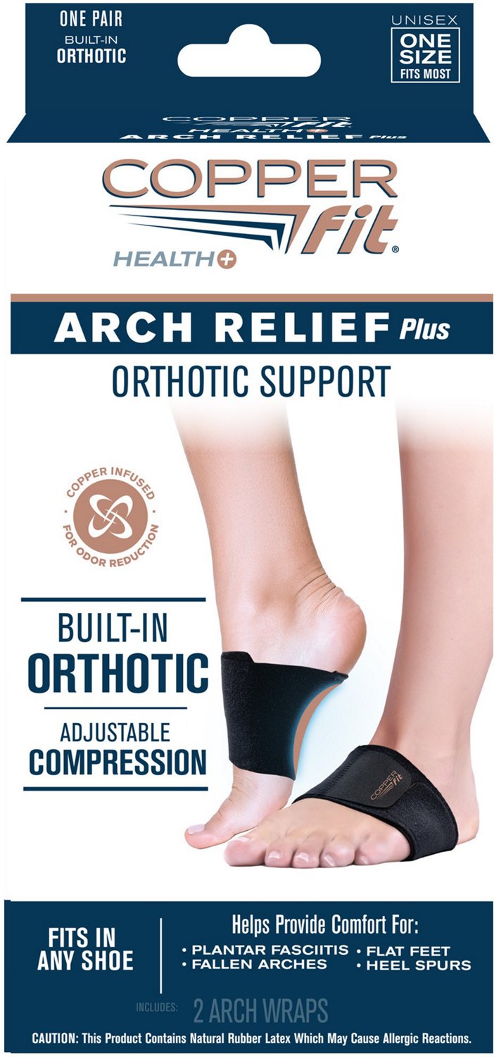 1 Pair Unisex Arch Relief Plus With Built-In Orthotic Support Copper Fit  Health