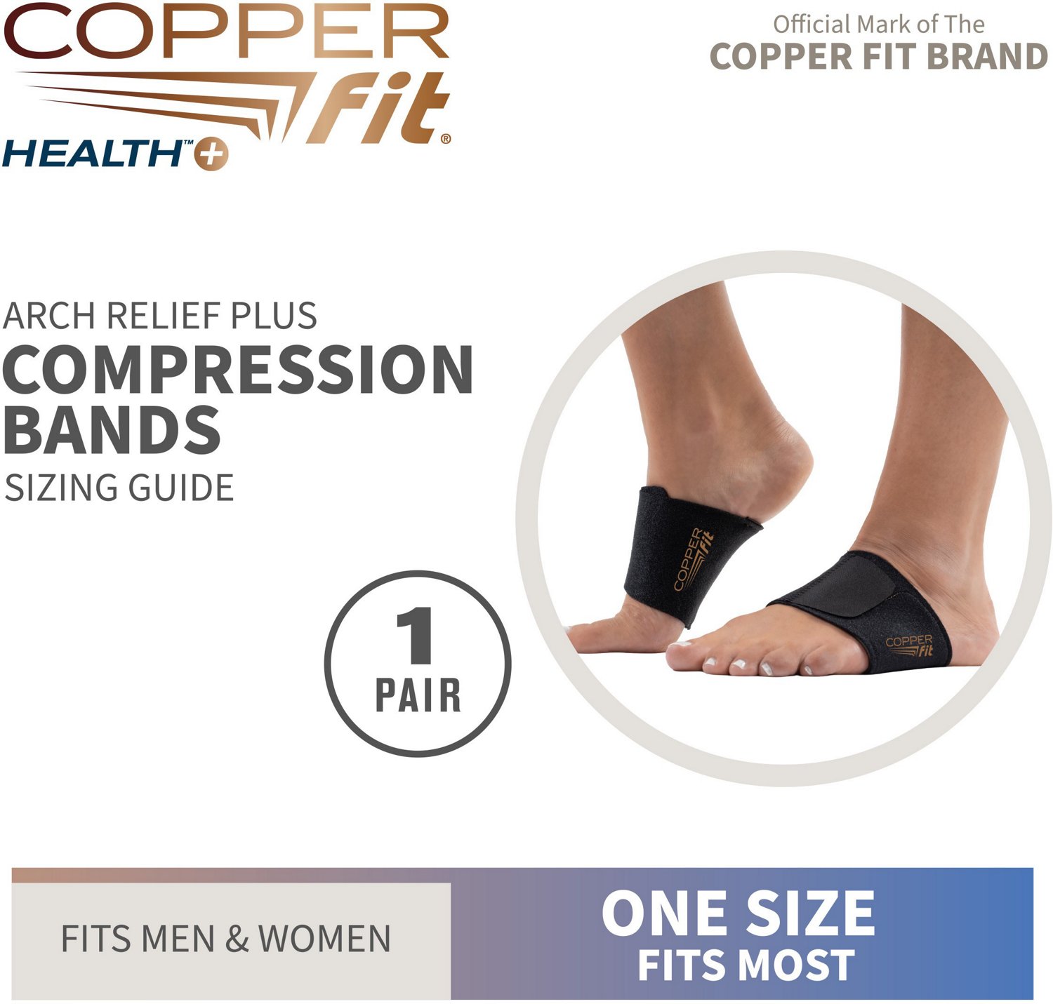 Copper Fit Health+ Arch Relief Plus Foot Wraps 2-Pack                                                                            - view number 6