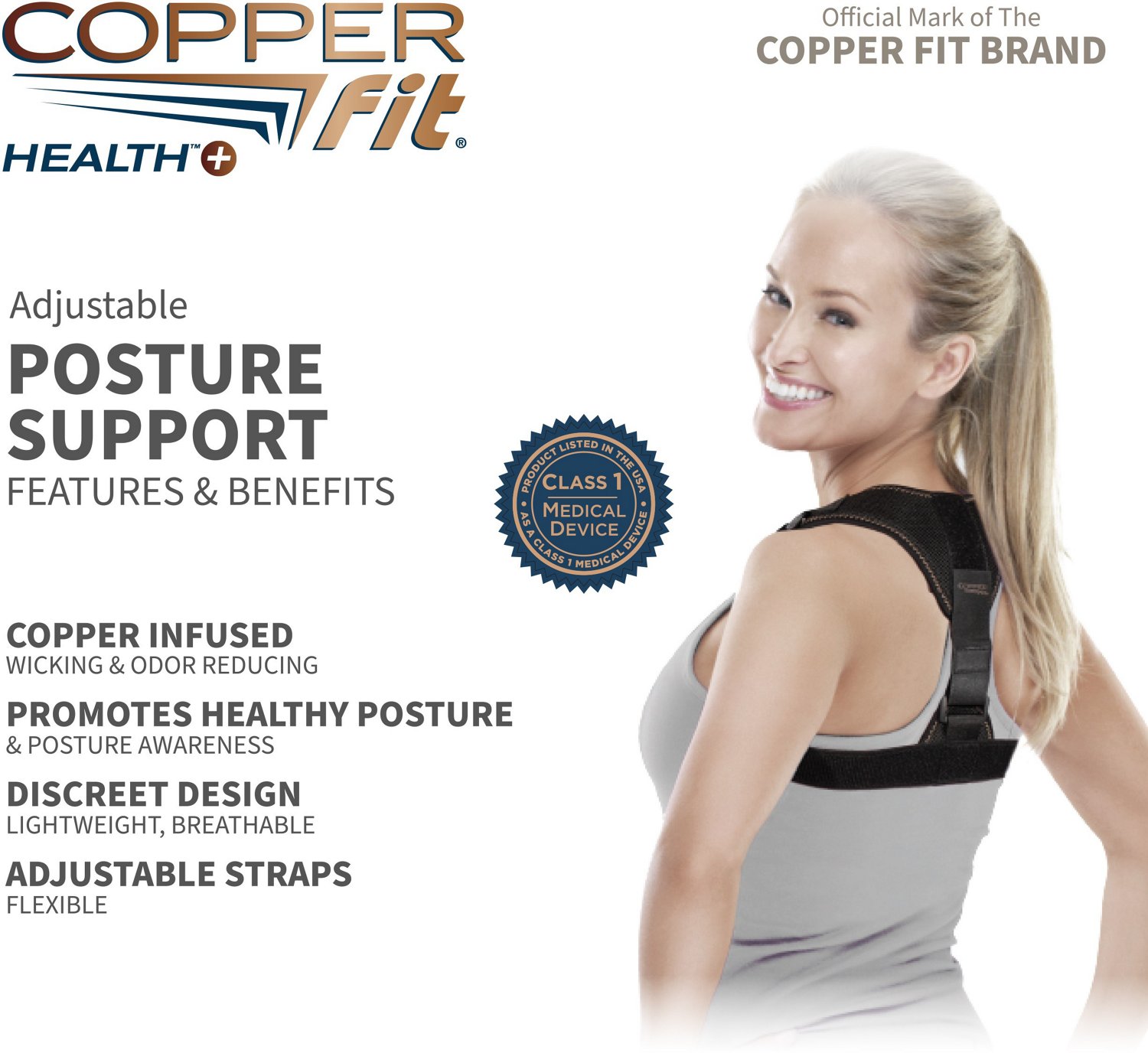 Copper Fit Health+ Posture Support Wrap                                                                                          - view number 7