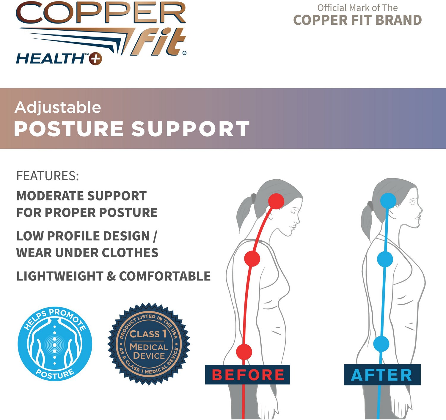 Copper Fit Health+ Posture Support Wrap                                                                                          - view number 8