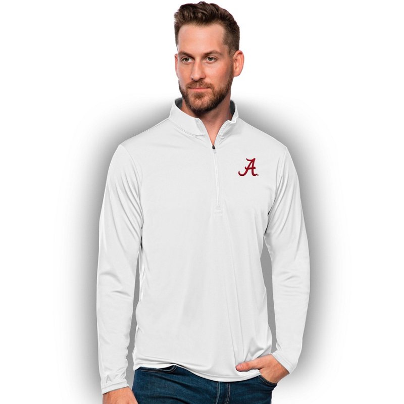 Antigua Men's White Alabama Crimson Tide Tribute Quarter-Zip Top - White