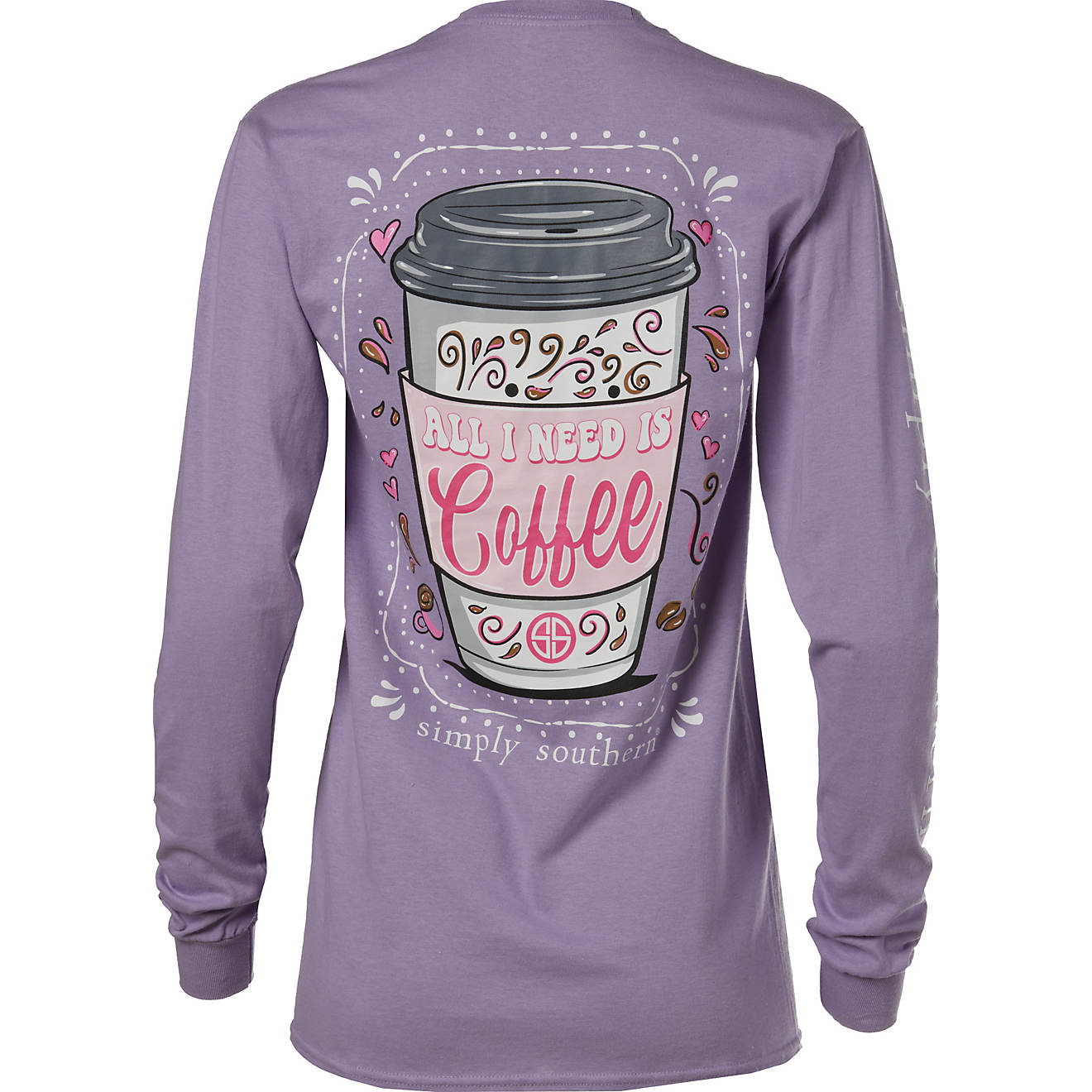 Simply Southern Women's Coffee Long Sleeve Shirt                                                                                 - view number 1