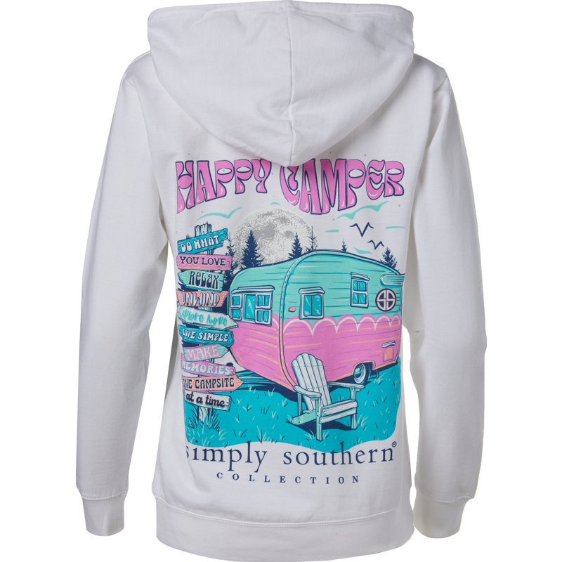 Simply Southern Women’s Camper Long Sleeve Hoodie White, Medium - Women's Outdoor Long-Sleeve Tops at Academy Sports product image