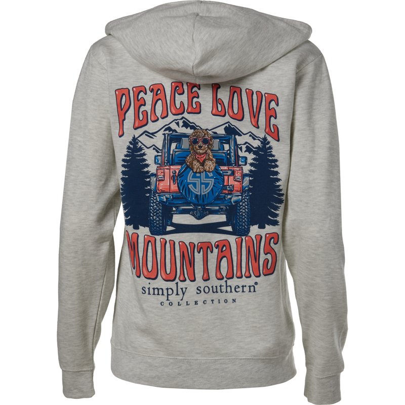 Simply Southern Women’s Peace Hoodie Gray, Large - Women's Outdoor Long-Sleeve Tops at Academy Sports product image