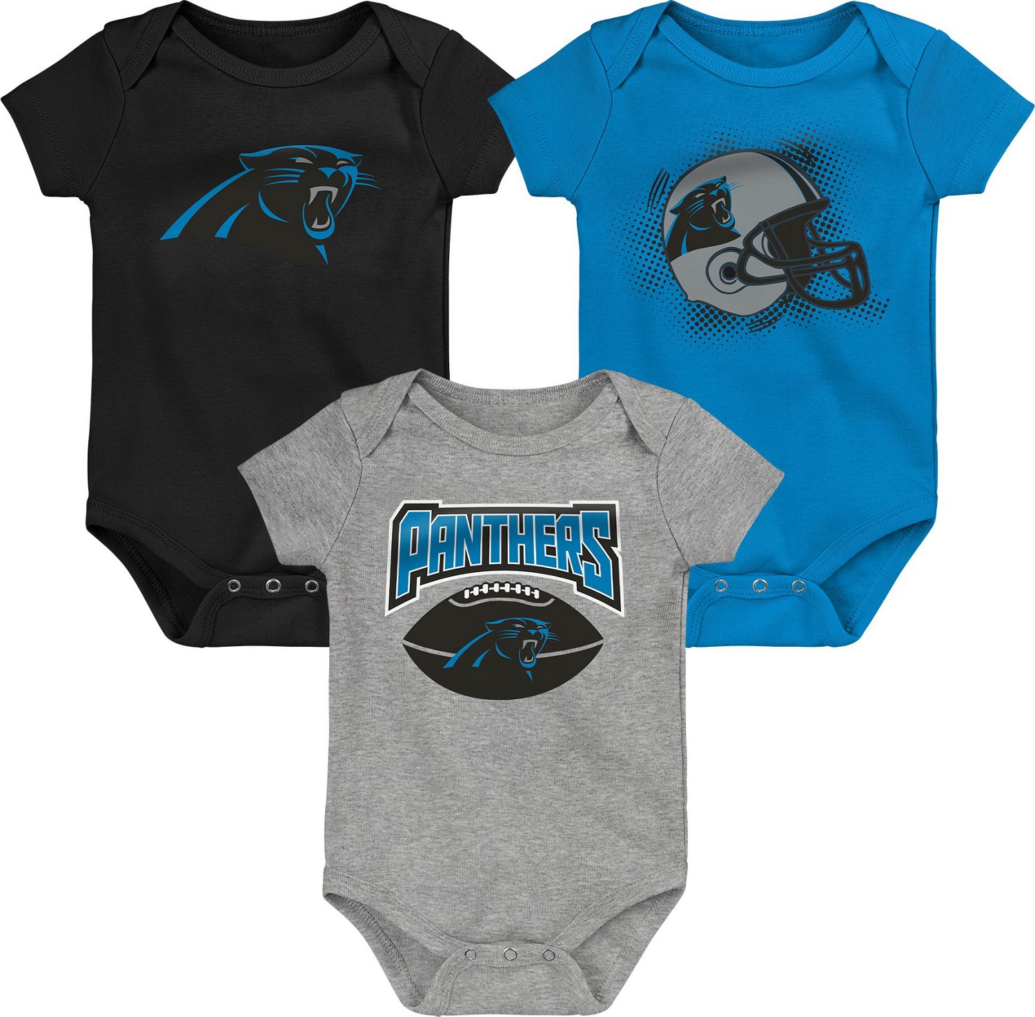 Outerstuff Infants' Carolina Panthers Game On Creeper 3-Pack