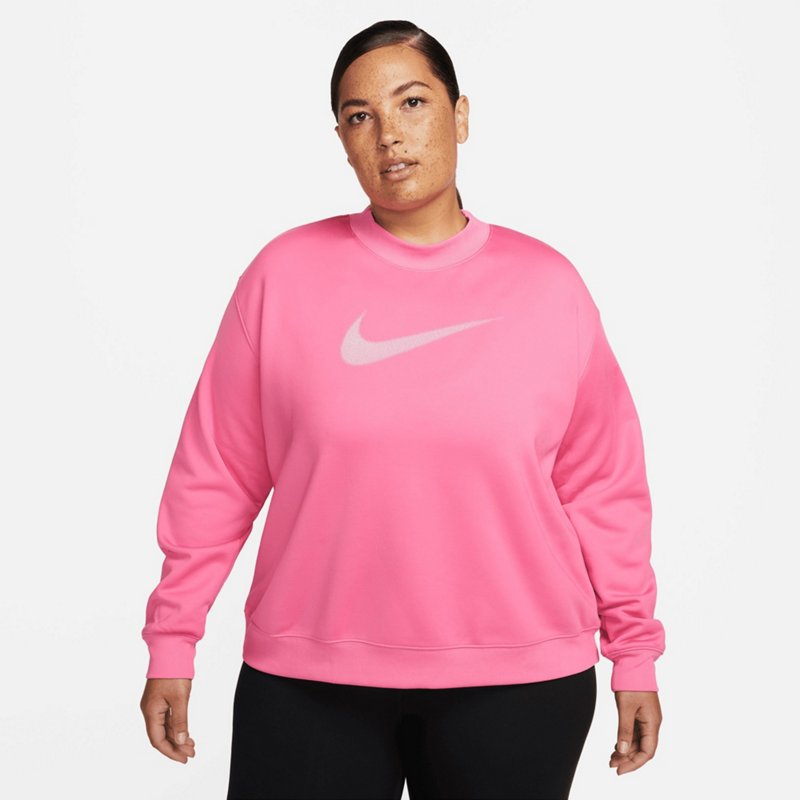 Nike Women’s Therma-FIT All Time Crew Plus Size Pullover Pink, 1X - Women's Athletic Performance Tops at Academy Sports product image