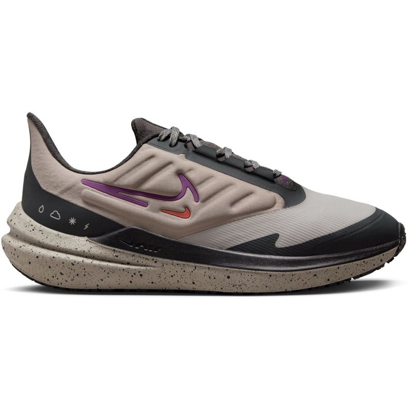 Nike Women's Air Winflo 9 Shield Shoes Gray/Purple - Women's Running at Academy Sports product image