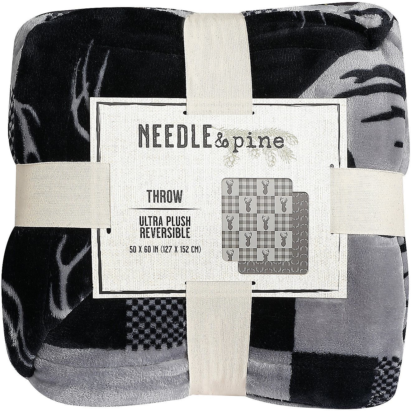 Needle & Pine 50 in x 60 in Charcoal Flannel Throw Blanket                                                                       - view number 2