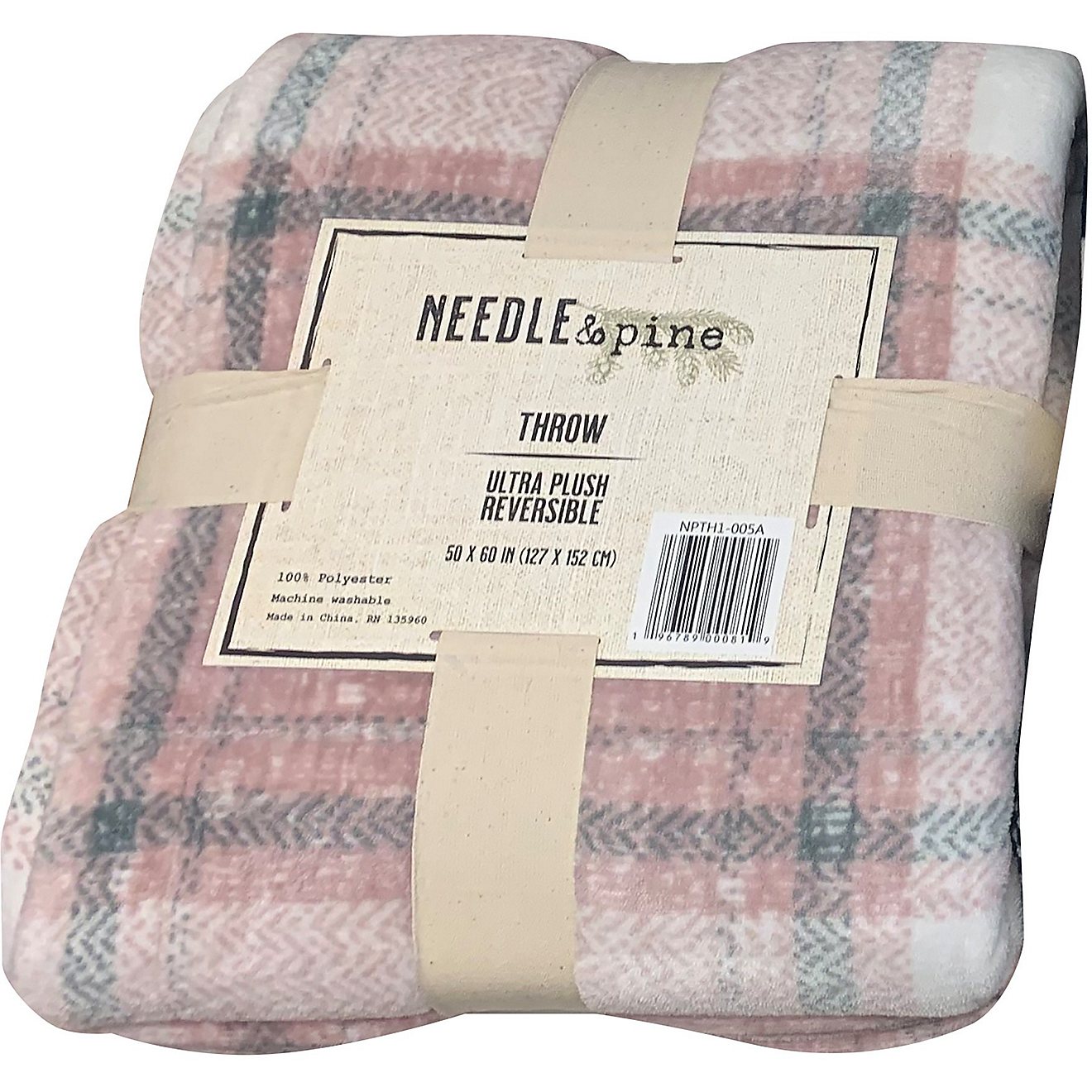 Needle & Pine 50 in x 60 in Pink Flannel Throw Blanket                                                                           - view number 1