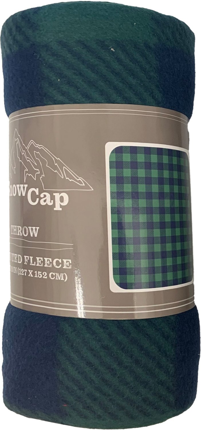 Snowcap 50 in x 60 in Dark Green Fleece Throw Blanket Academy
