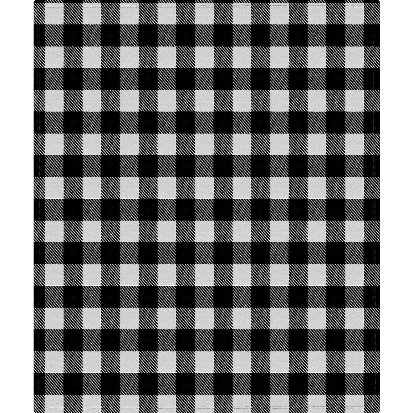Snowcap 50 in x 60 in Black/White Fleece Buffalo Check Throw Blanket                                                             - view number 1