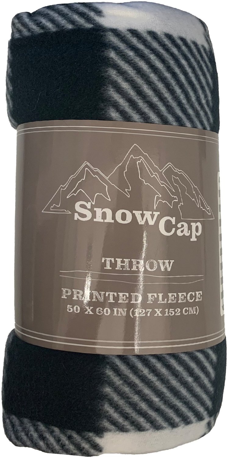 Snowcap 50 in x 60 in Black/White Fleece Buffalo Check Throw Blanket                                                             - view number 2