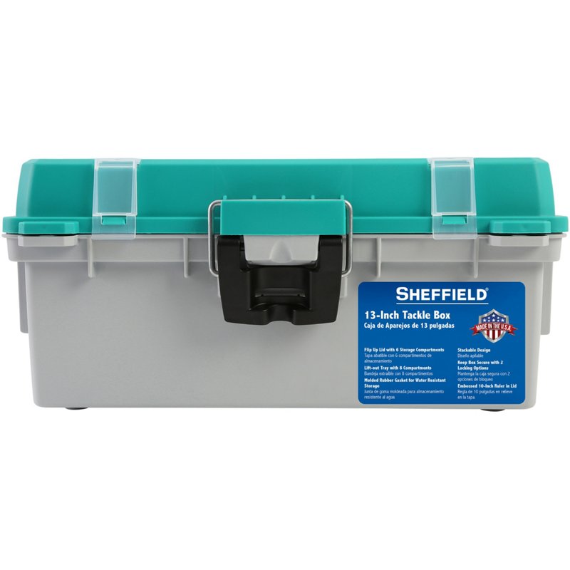 Sheffield 13 in Tackle Box Turquoise/Gray - Hard Tackle Boxes at Academy Sports