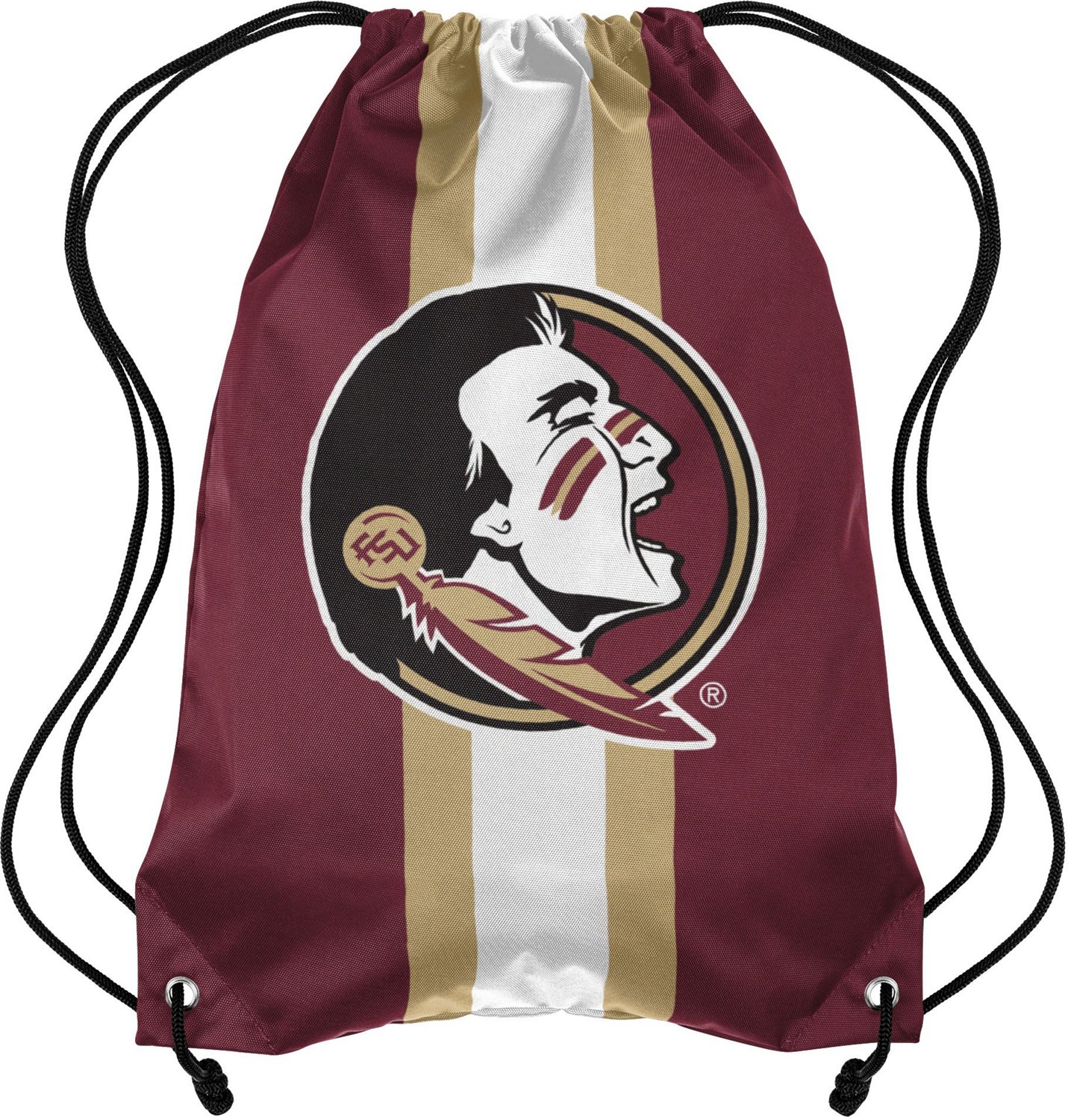 Forever Collectibles Florida State University Team Stripe Drawstring  Backpack