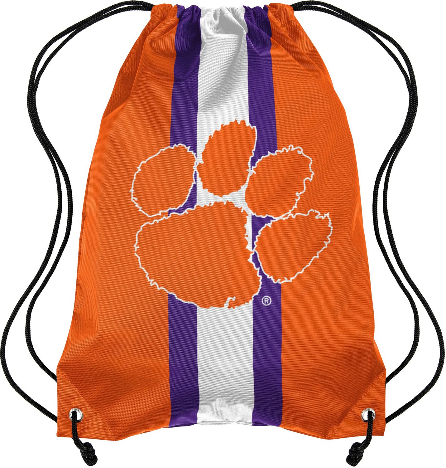 Forever Collectibles Clemson University Team Stripe Drawstring Backpack                                                          - view number 1