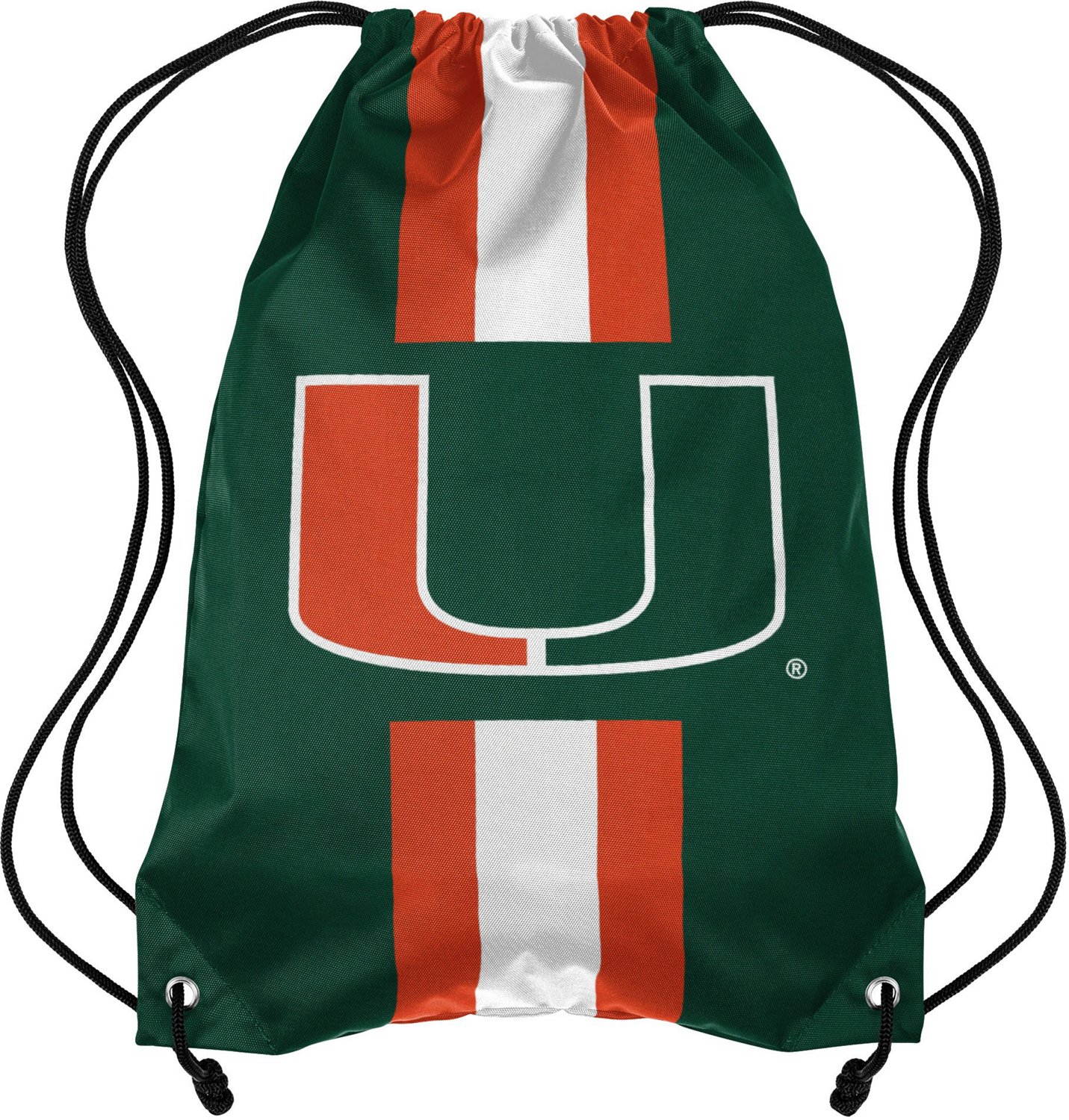 Forever Collectibles University of Miami Team Stripe Drawstring Backpack