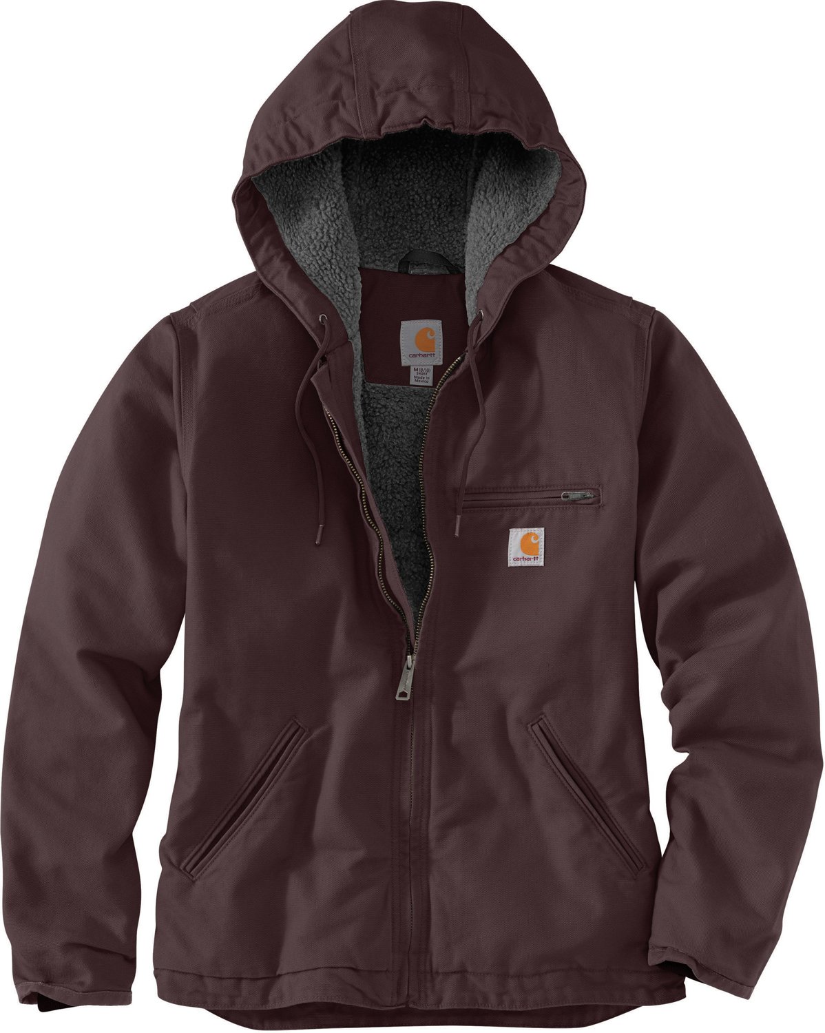 Carhartt Women's Loose Fit Washed Duck Sherpa-Lined Hooded Jacket                                                                - view number 2