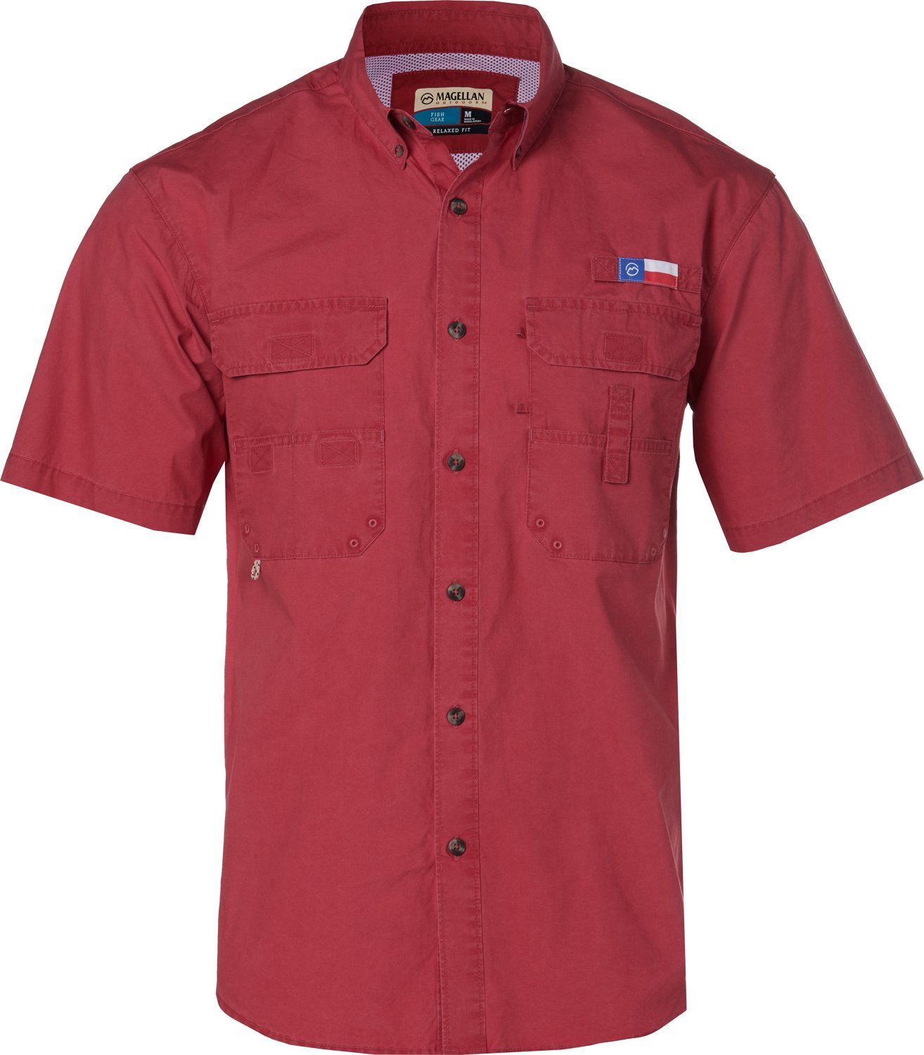 Magellan Outdoors Men’s FishGear Texas Throwback Overdye Fishing Shirt Academy