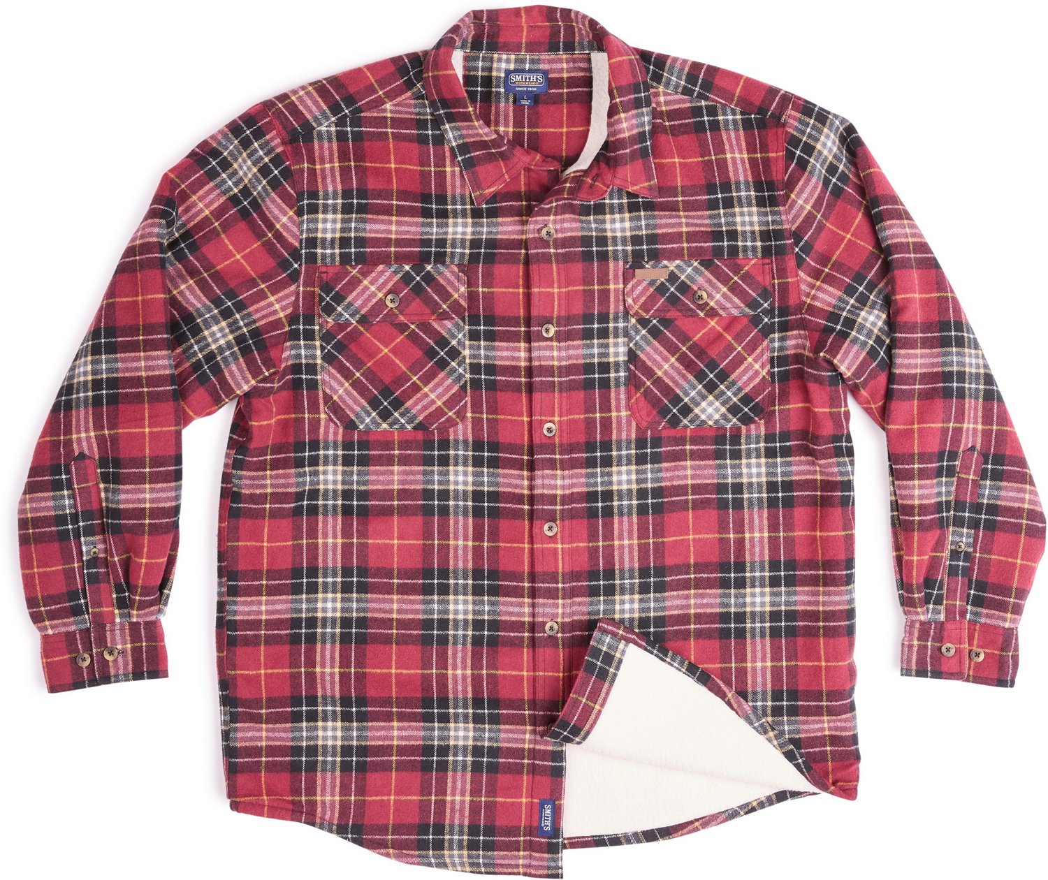 Smith's Workwear Men's Sherpa Lined Flannel Shirt Jacket - view number 7