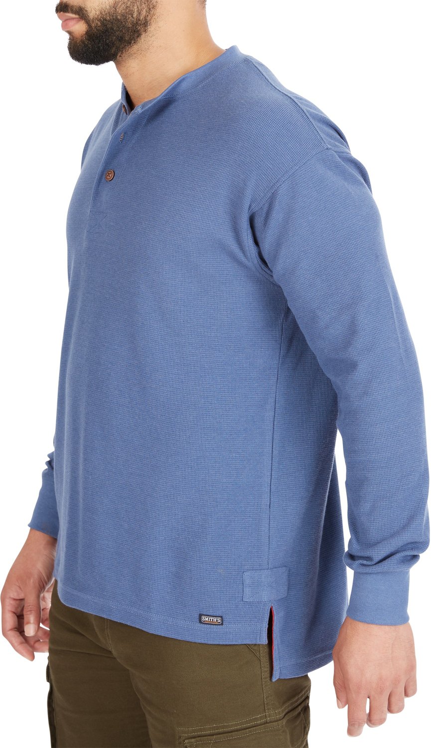 Smith's Workwear Men's Extended Tail Mini Thermal Knit Henley Pullover - view number 2