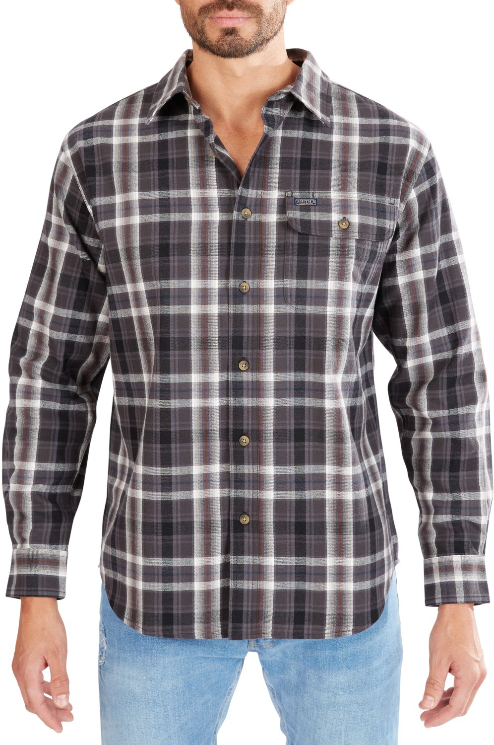 Smith's Workwear Men's Plaid Pocket Flannel Button Down Shirt - view number 1