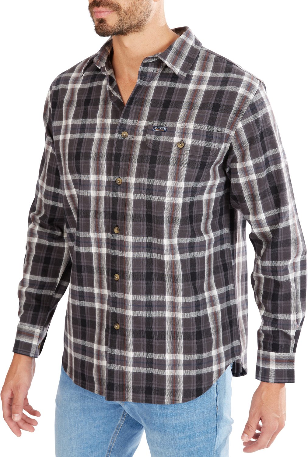 Smith's Workwear Men's Plaid Pocket Flannel Button Down Shirt - view number 2