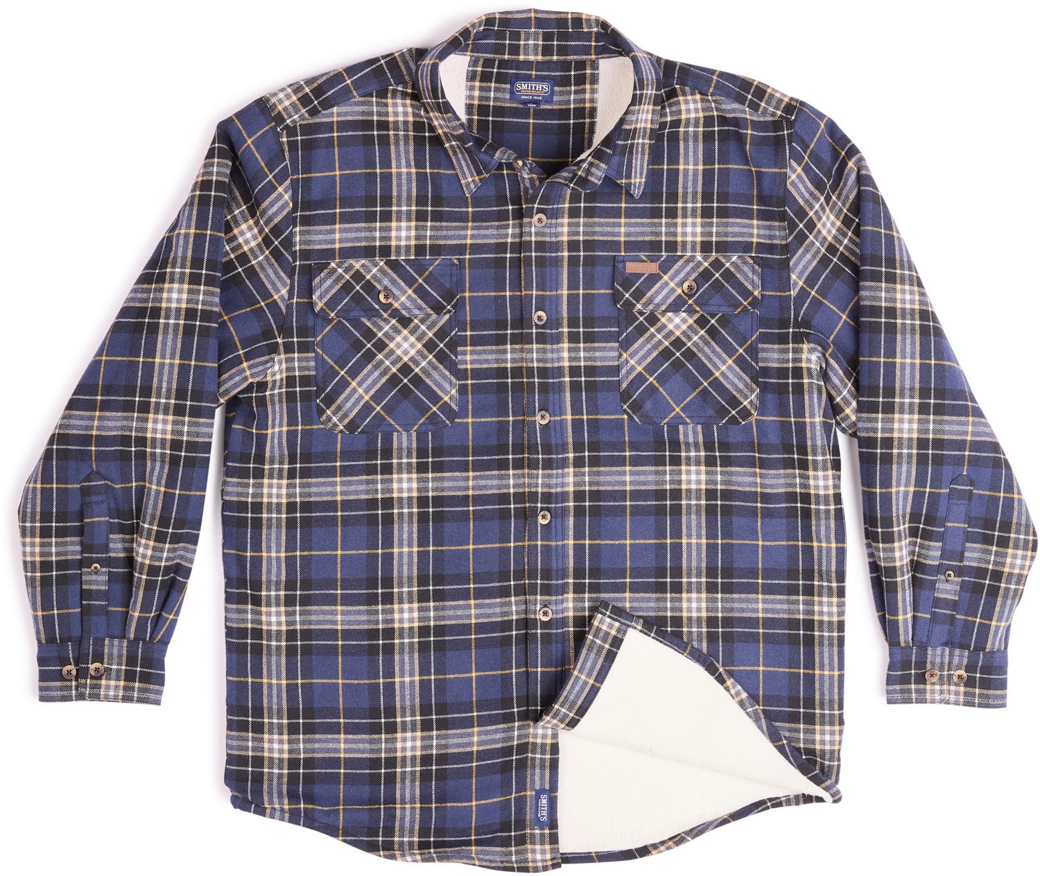 Smith's Workwear Men's Sherpa Lined Flannel Shirt Jacket - view number 7