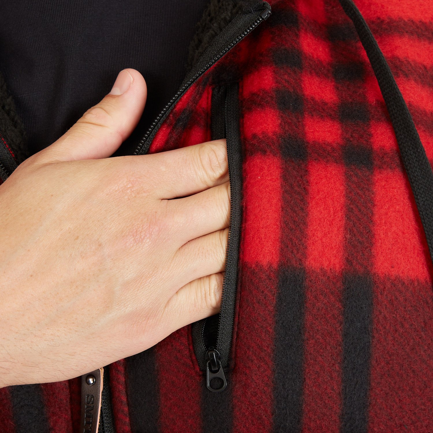 Smith's Workwear Men's Butter-Sherpa Lined Plaid Polar Fleece Full Zip Hooded Jacket - view number 6