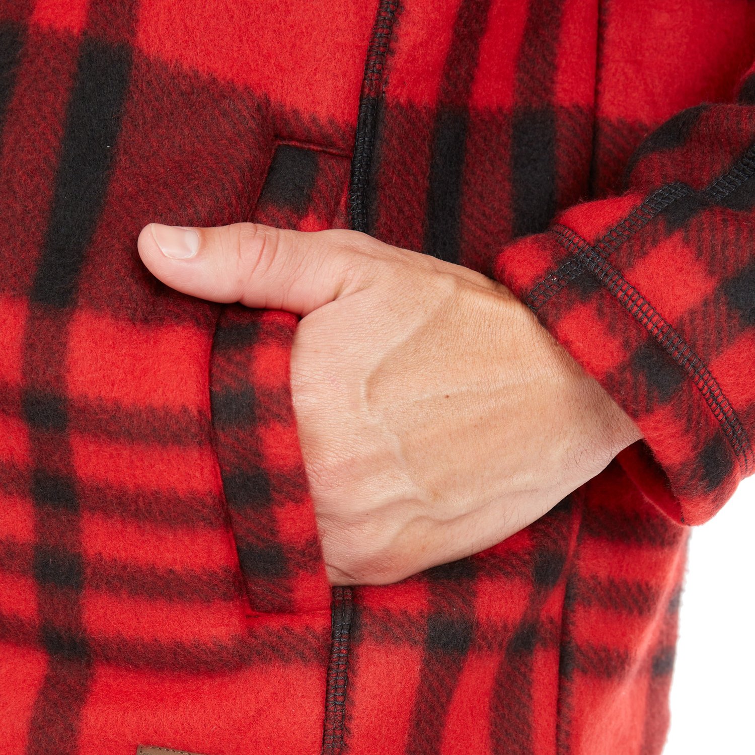 Smith's Workwear Men's Butter-Sherpa Lined Plaid Polar Fleece Full Zip Hooded Jacket - view number 7
