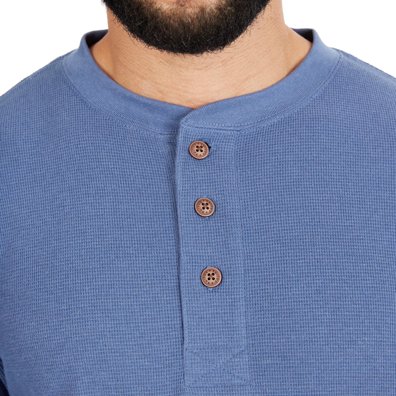 Smith's Workwear Men's Extended Tail Mini Thermal Knit Henley Pullover - view number 5