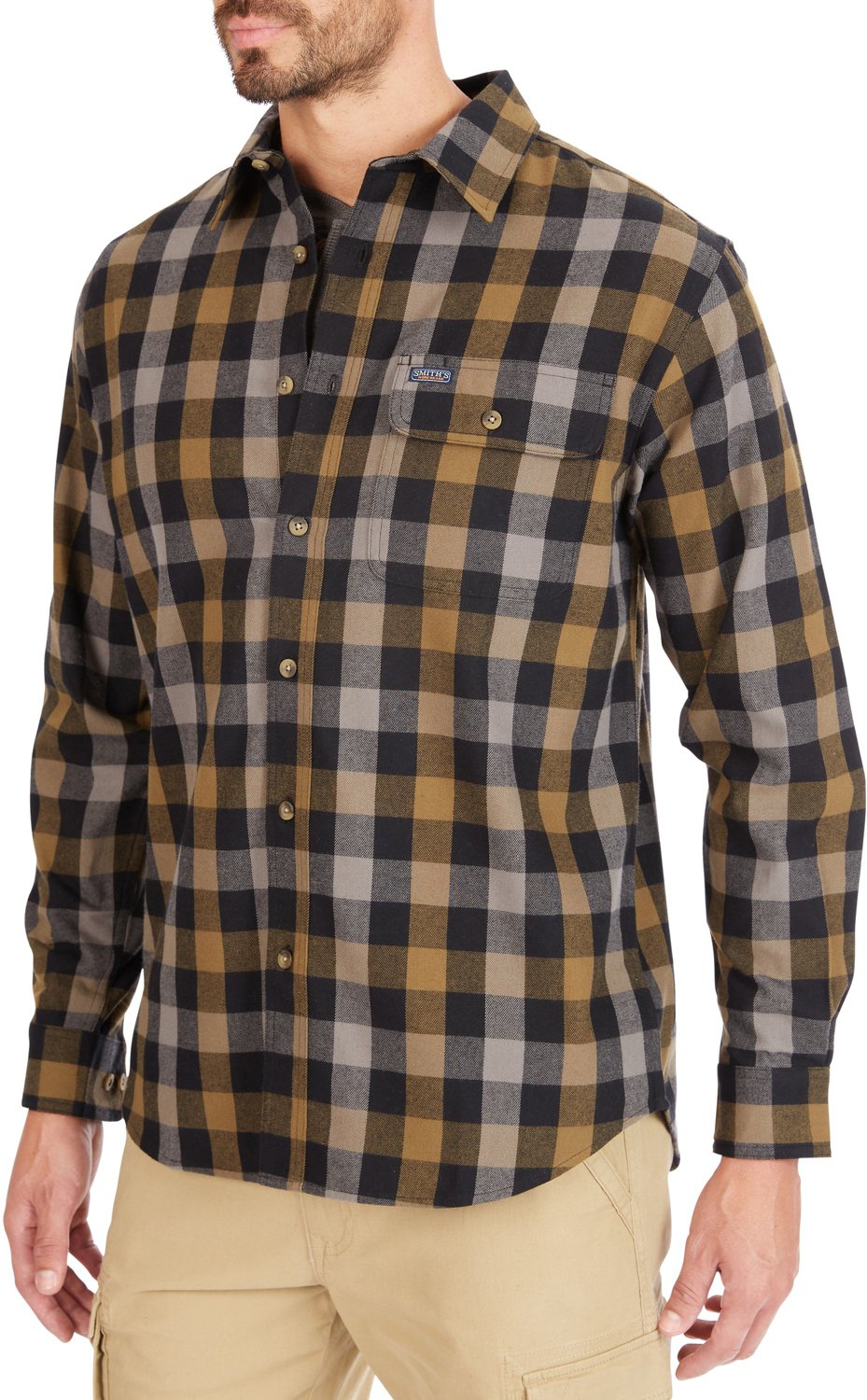Smith's Workwear Men's Plaid Pocket Flannel Button Down Shirt - view number 2
