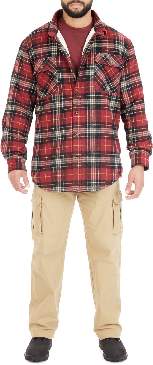 Smith's Workwear Men's Sherpa Lined Flannel Shirt Jacket - view number 4