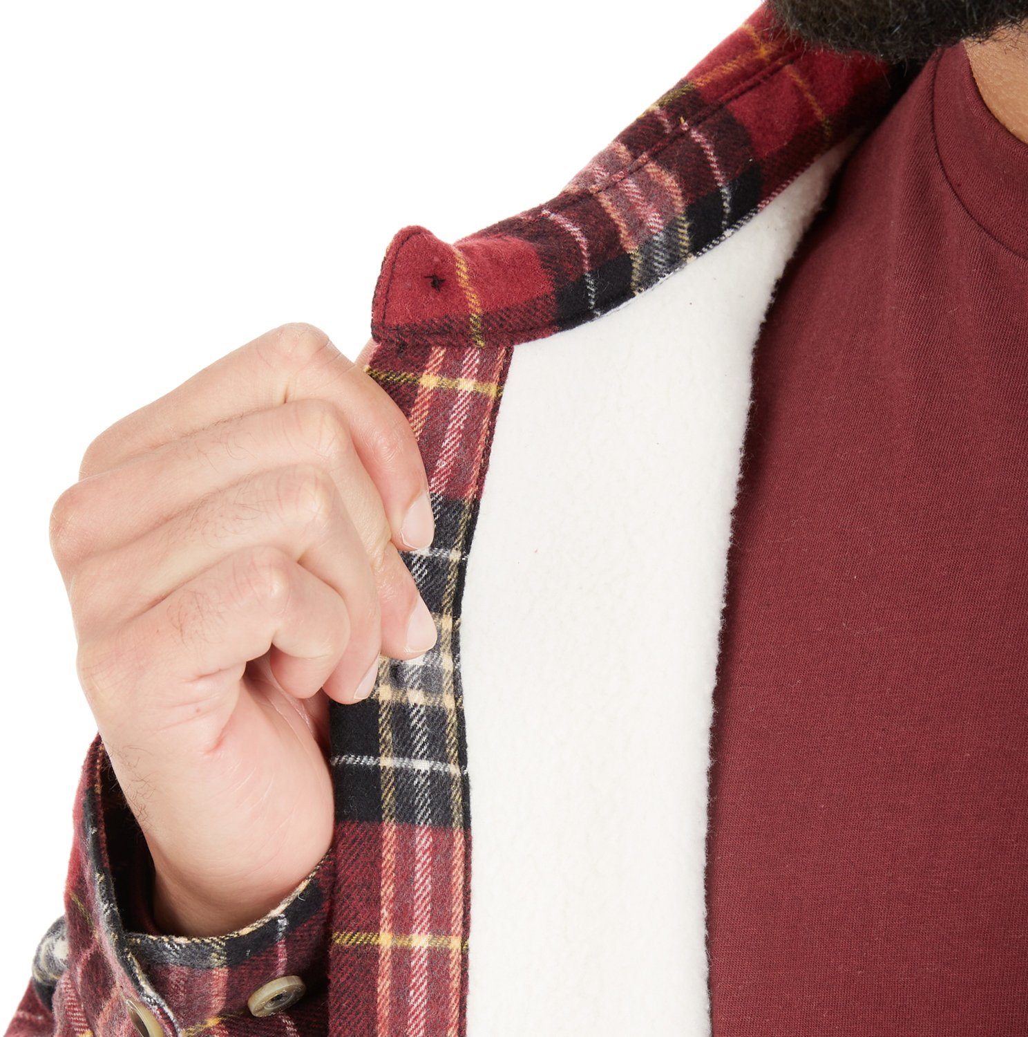 Smith's Workwear Men's Sherpa Lined Flannel Shirt Jacket - view number 5